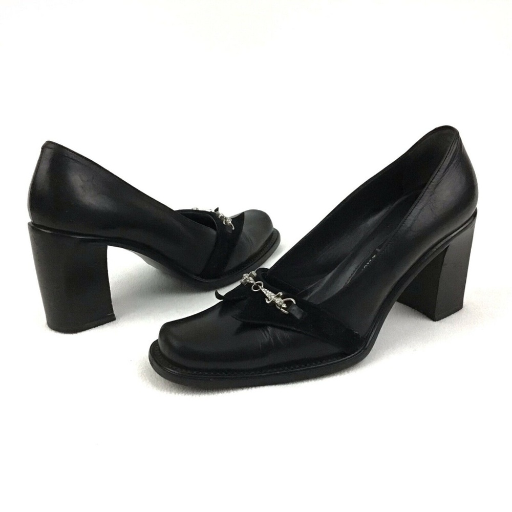 CESARE PACIOTTI 100% Leather Heeled Loafers 7 - Picture 1 of 8